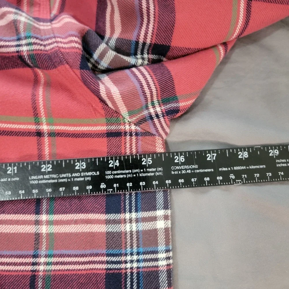 Polo Ralph Lauren Flannel Shirt Men's Large Tall Red Plaid Elbow Patches Pockets